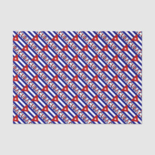 Kubanische Flagge mit Kuba und dunkelblauen Streif Seidenpapier