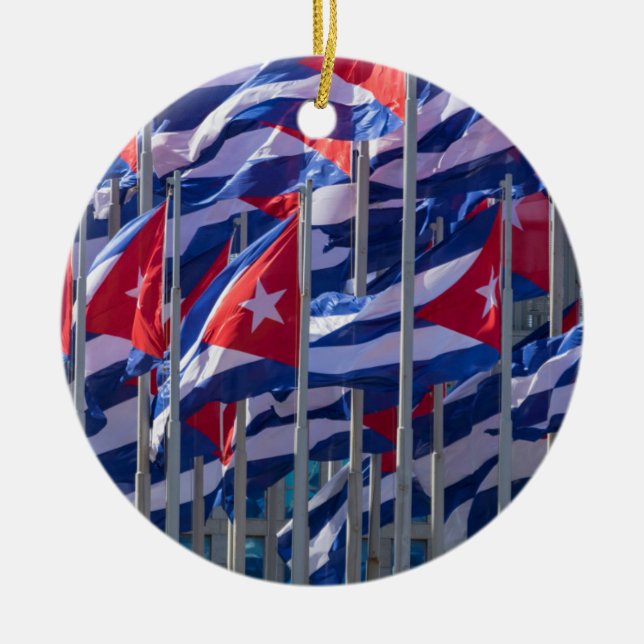 Kubanische Flaggen, Havanna, Kuba Keramik Ornament (Vorne)