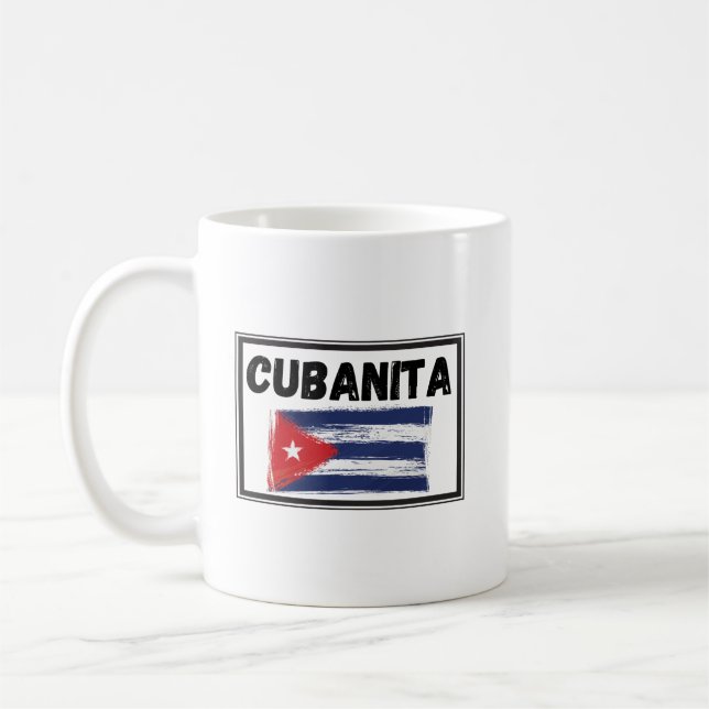 kubanische Girl-Flagge Kaffeetasse (Links)