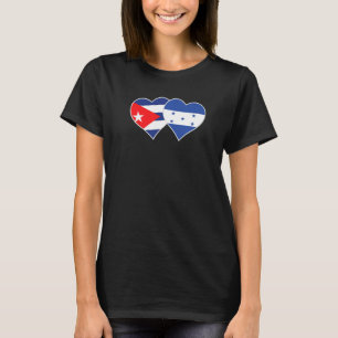 Kubanische honduranische Flagge Herz-Kuba Honduras T-Shirt
