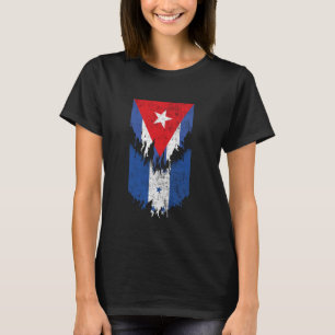 Kubanische honduranische Flaggen rissen Torn Kuba T-Shirt