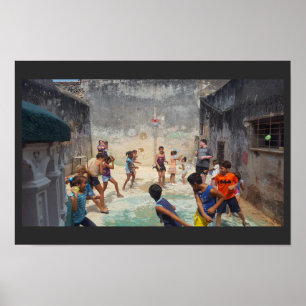 Kubanische Kinder mit Wasserballonen Poster
