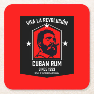 Kubanische Libre Rum Drinkers Revolution Rechteckiger Pappuntersetzer