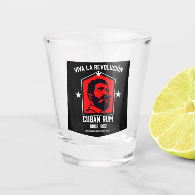 Kubanische Libre Rum Drinkers Revolution Schnapsglas (Vorderseite)