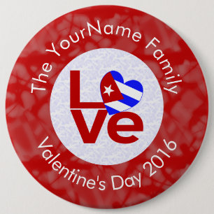 Kubanische rote LOVE-Flagge personalisiert Button