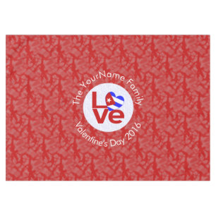 Kubanische rote LOVE-Flagge personalisiert  Tischdecke