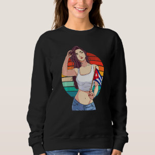 Kubanisches Mädchen Kuba-Flagge Hispanisch Kubanis Sweatshirt