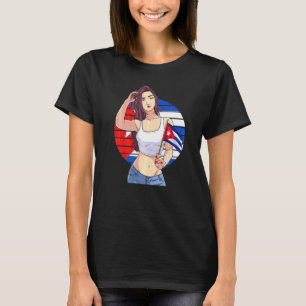 Kubanisches Mädchen Kuba-Flagge Hispanisch Kubanis T-Shirt