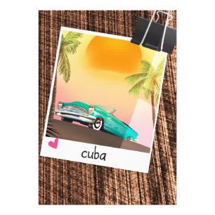 Kubanisches Oldtimer Foto Reiseplakat.