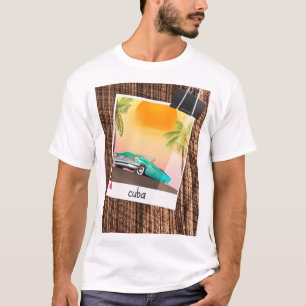 Kubanisches Oldtimer Foto Reiseplakat. T-Shirt