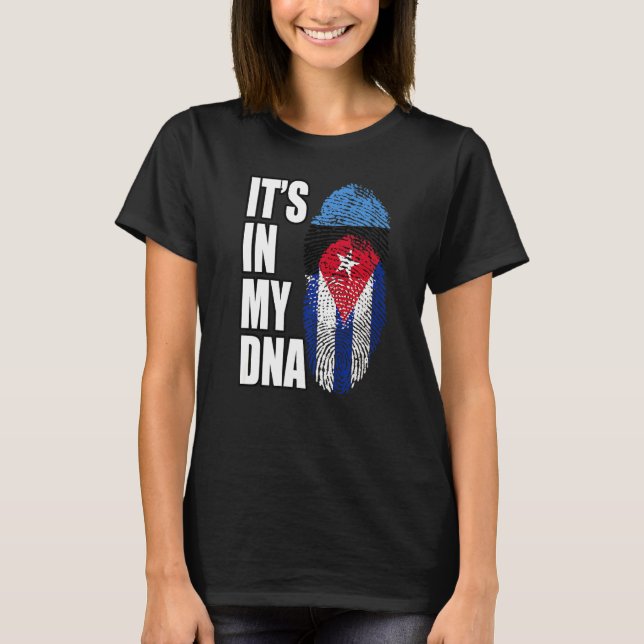 kubanisches und estnisches Mix-DNA-Flaggengebiet T-Shirt (Vorderseite)