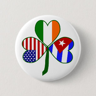 Kubano-irisch-amerikanisches Kleeblatt Button