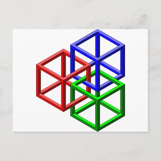Kubes Impossible Geomettical Illusion Postkarte (Vorderseite)