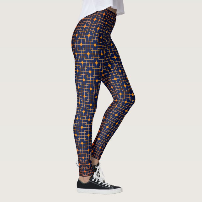 Kubik, Kubik und Kubik zeigen chinesisches Muster Leggings (Rechts)