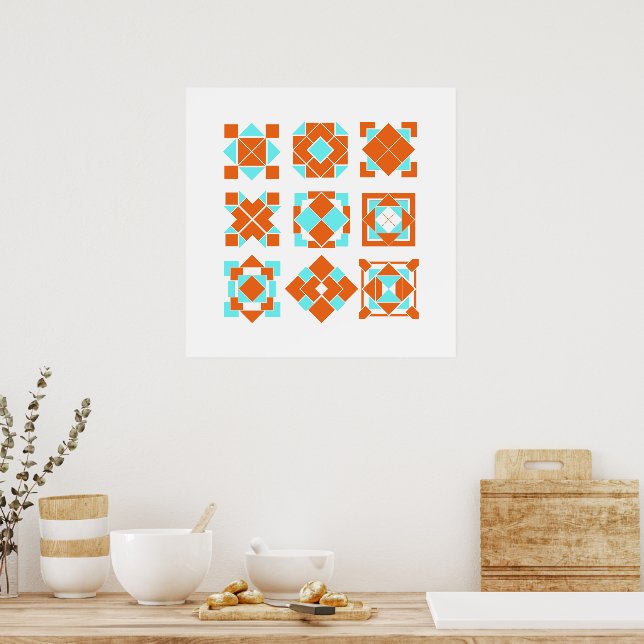 Kubikglyphen Poster (Küche)