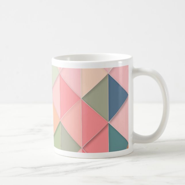 KUBISM pastellfarbene Shades GEOMETRIC - MONOGRAM  Kaffeetasse (Rechts)