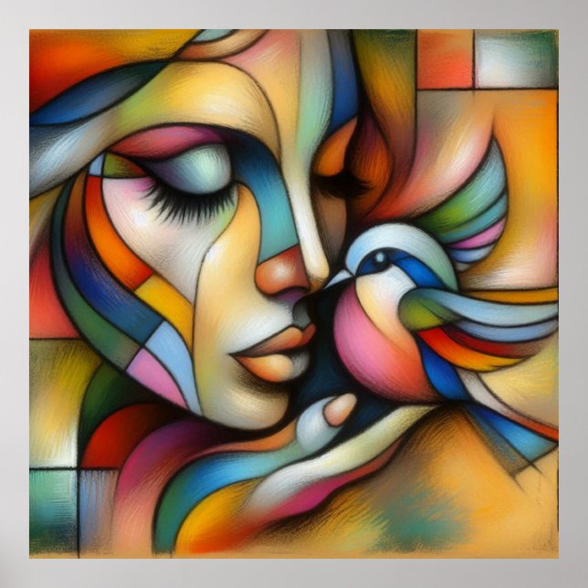 Kubismus, Abstrakt, modern, Poster, Kunst Poster (Vorne)