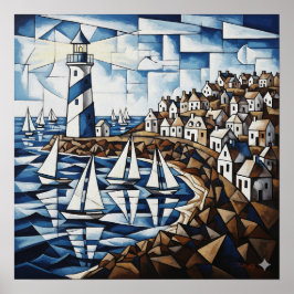 Kubismus an der Küste Poster