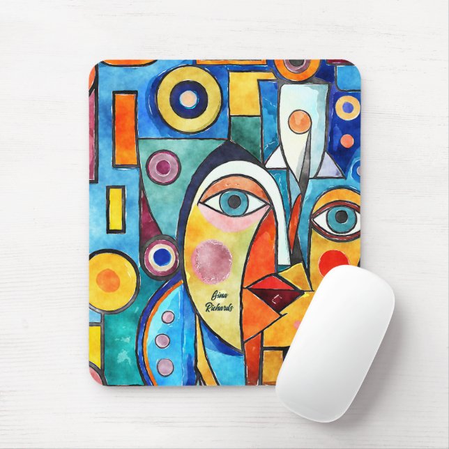Kubismus-Design Mousepad (Mit Mouse)