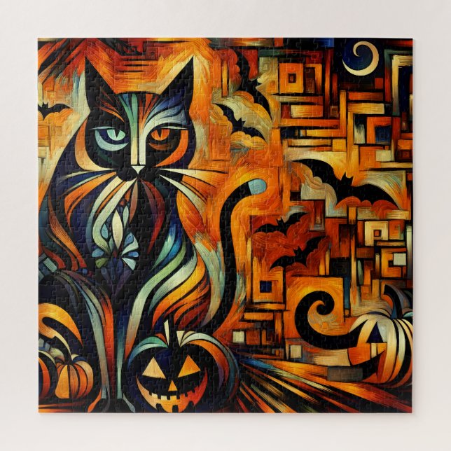 Kubismus Halloween Cat Jigsaw Puzzle (Vertikal)