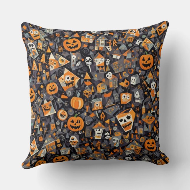 Kubismus Halloween Kissen (Rückseite)