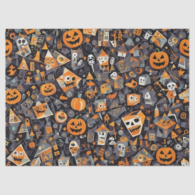 Kubismus Halloween Seidenpapier (Vorderseite)