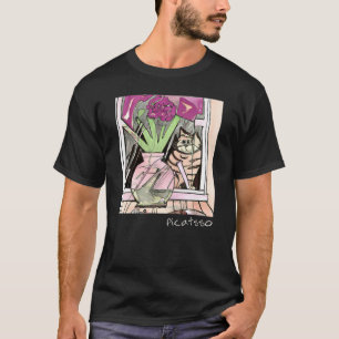 Kubismus Kunststil Picatsso Katze im Fenster Lusti T-Shirt