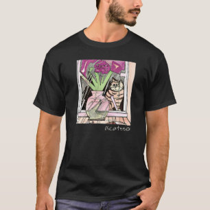 Kubismus Kunststil Picatsso Katze im Fenster Lusti T-Shirt