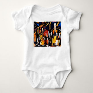 Kubismus Themen Wein: Flaschen & Trauben Baby Strampler