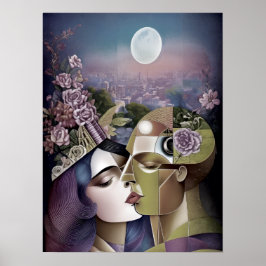 Kubismus trifft Cyberpunk Poster