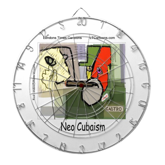 Kubist Castro NeoCubaism Funny Dartscheibe (vorne)