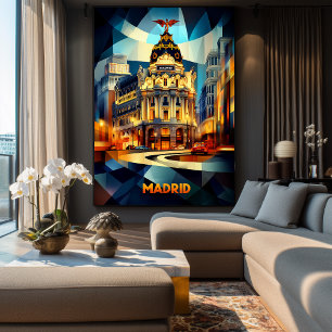 Kubistische Eleganz Madrids, moderne geometrische  Poster
