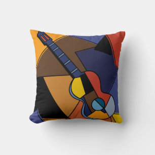 kubistische Gitarren Surrealismus Malerei. Kissen