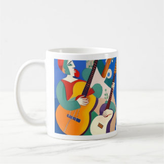Kubistische Gitarren und Gitarrist Tasse
