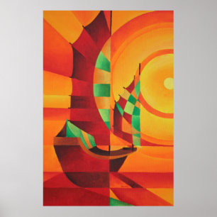 Kubistische Junks am Roten Meer Poster