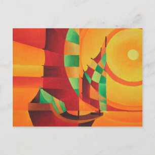 Kubistische Junks am Roten Meer Postkarte