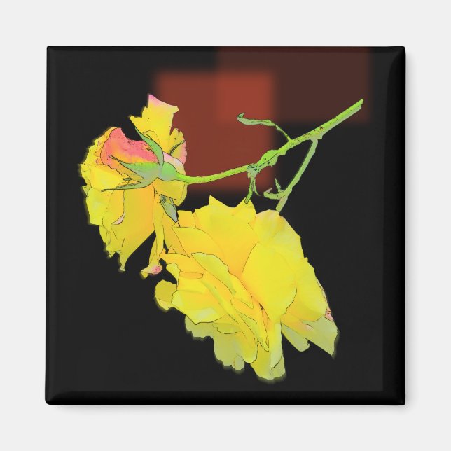 Kubistische Rose Magnet (Vorne)