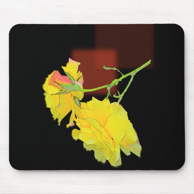 Kubistische Rose Mousepad (Vorne)
