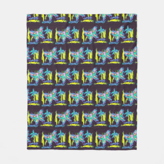 Kubistische Schmetterlinge und Blume Fleece Blanke