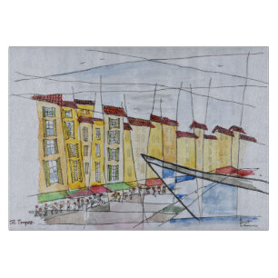 Kubistischer Abstract Saint-Tropez, Französische Schneidebrett