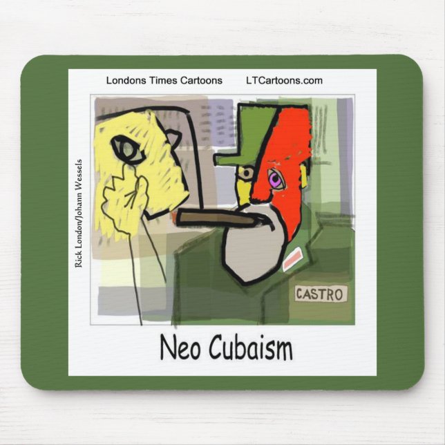 Kubistischer Castro NeoKubismus Lustig Mousepad (Vorne)