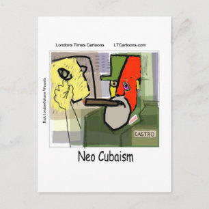 Kubistischer Castro NeoKubismus Lustig Postkarte