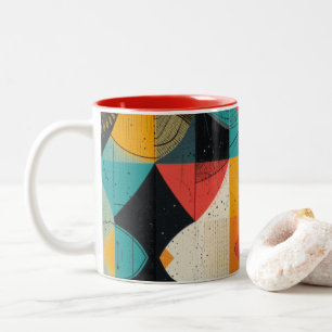 kubistischer Fisch Zweifarbige Tasse