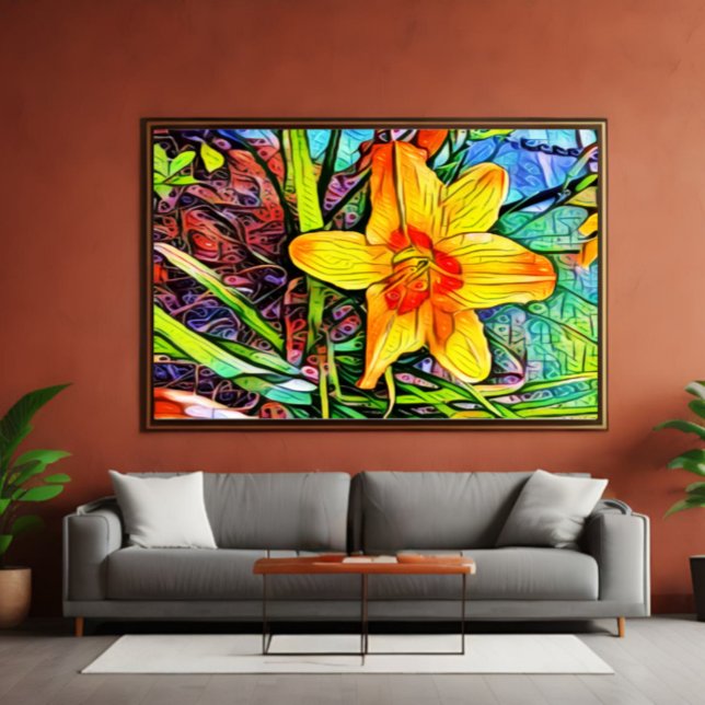 Kubistischer Garten: Eine Abstrakte Blumenoase Fotodruck (Von Creator hochgeladen)