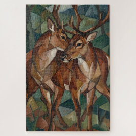 Kubistischer Rentier-Puzzle