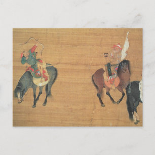 Kublai Khan (1214-94) Jagd (Detail), Yuan dynas Postkarte