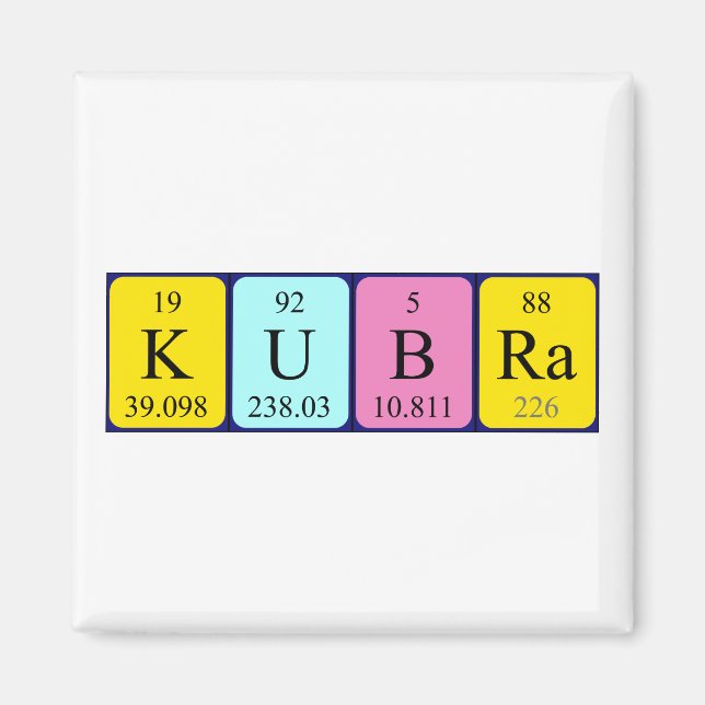 Kübra Magnet für periodische Tabellennamen (Vorne)