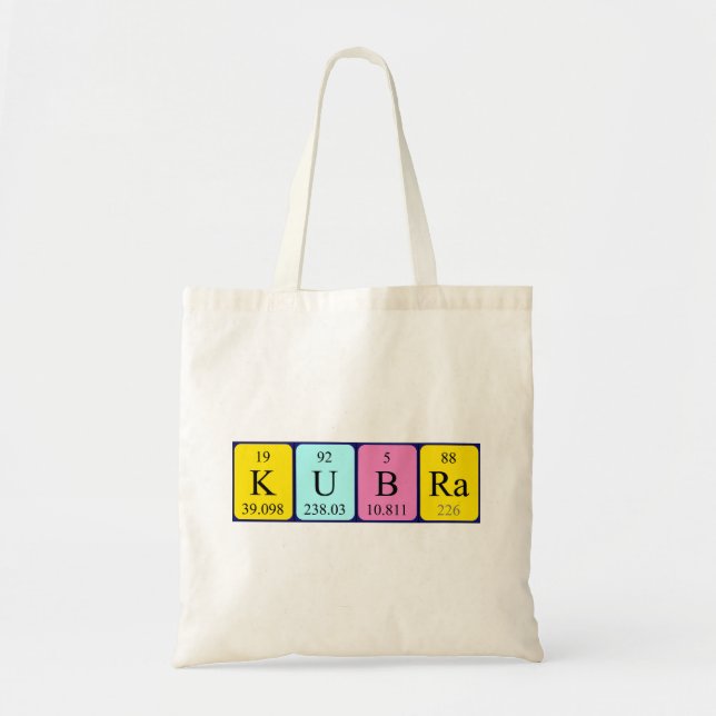 Kübra Periodischer Tafelname Totbeutel Tragetasche (Vorne)