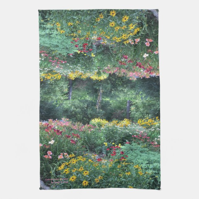 Küche 2018 des Spätsommer-Gartens Sandy u. Toms Geschirrtuch (Vertikal)