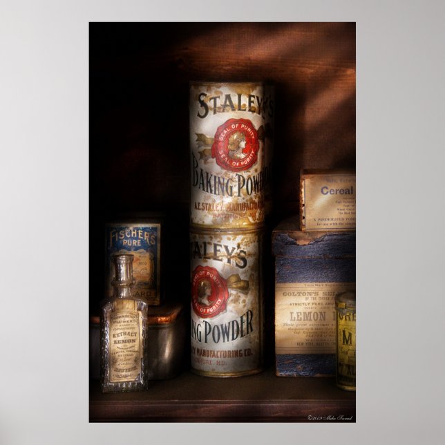 Küche - Backpulver und Zitronenextrakt Poster (Vorne)